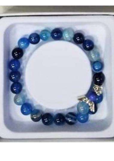 Blue Banded Agate Angel Bracelet
